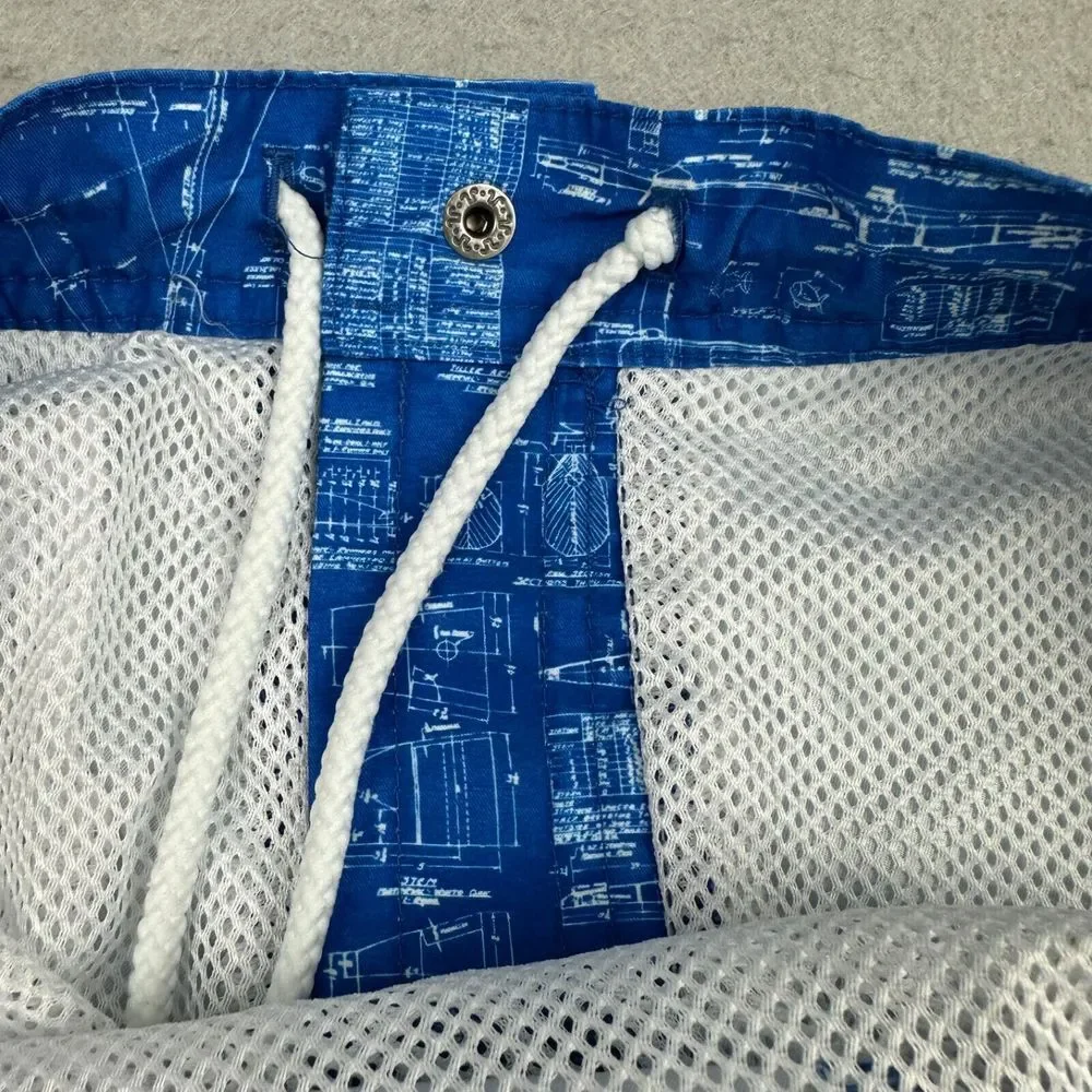Southern Tide Men's Medium Swim Trunks SkipJack‎ Board Shorts Boat Blue Lined